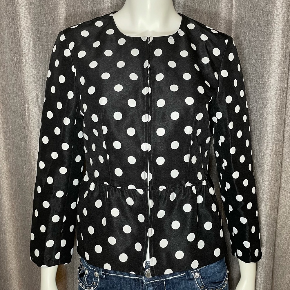 Loft Ann Taylor Polkadot Peplum Jacket Blazer